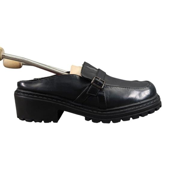 Unionbay Shoes Womens 7 Chunky Clog Loafers Slip On Buckle Strap Y2k 90s Black - Picture 16 of 16